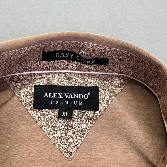 Alex Vando Bamboo Blend Easy‎ Care Dress Shirt Wrinkle-Free Long Sleeve XL - Picture 4 of 8